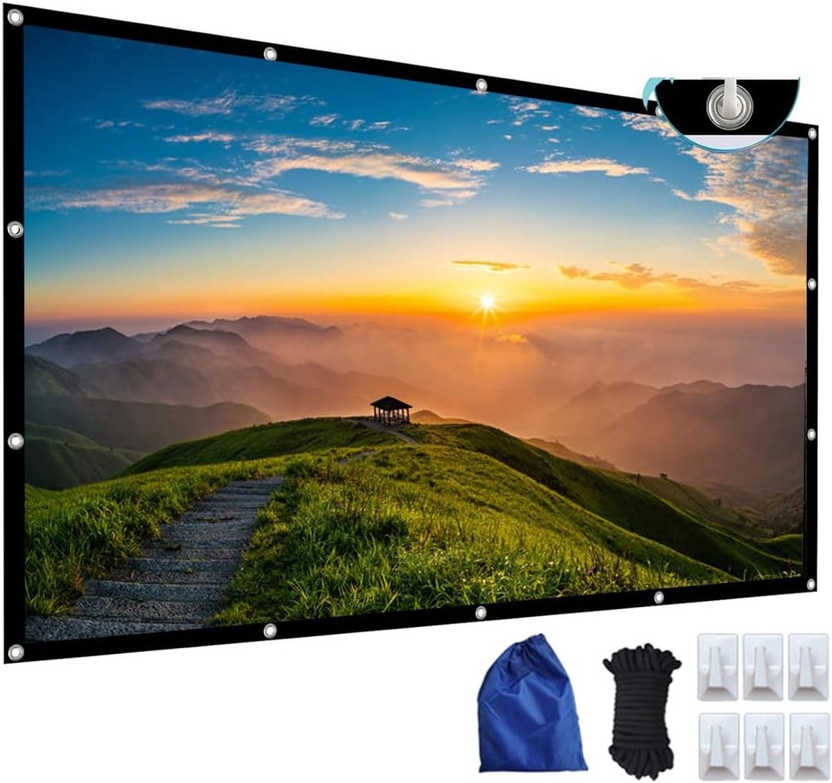 Opvouwbaar Projectiescherm - Draagbaar Scherm - Thuisbioscoop Buiten - Dubbelzijdige Projectie - 72 inch 16:9