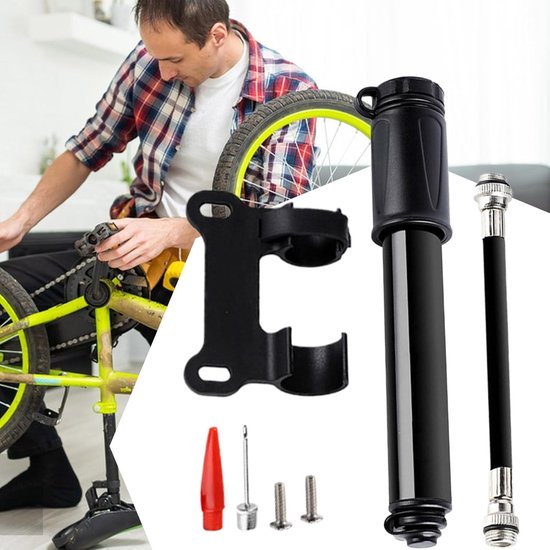 Draagbare Fietspomp - Fietsband Compressor - Banden Oppompen - Met Slang - 20cm Lengte - Enkele Kleur — afbeelding 2
