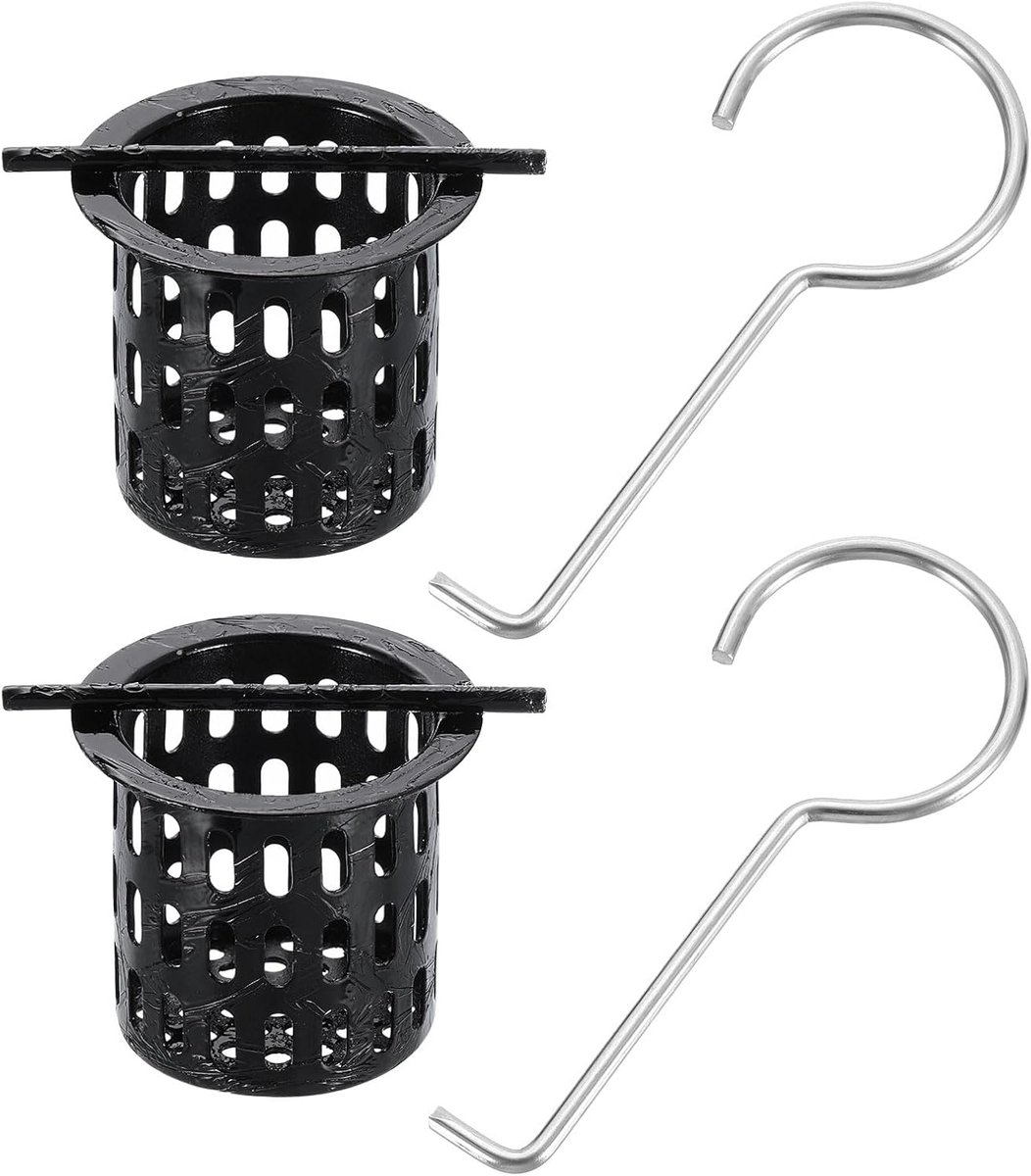 Haarzeef Douche - Afvoerfilter Vuil - Verstoppingspreventie Keuken - Roestvrij Staal - 48mm Diameter - Zwart