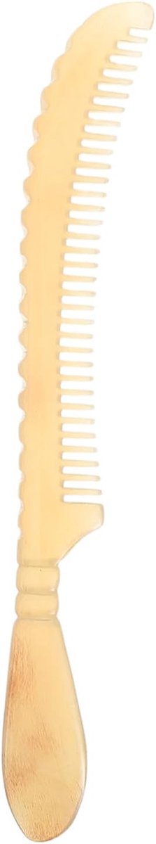 Hoorn Kam - Masserende Borstel - Haar Ontklitten - Natuurlijk Antistatisch - 18 cm - Beige