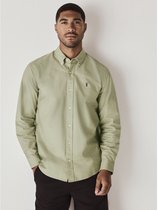 Next - Heren - Slim-fit Oxford-overhemd met lange mouwen - Groen