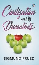 Boekomslag van 'Civilisation and Its Discontents' met de titel in sierlijke letters, vijf groene appels en één rode appel, en de naam Sigmund Freud.
