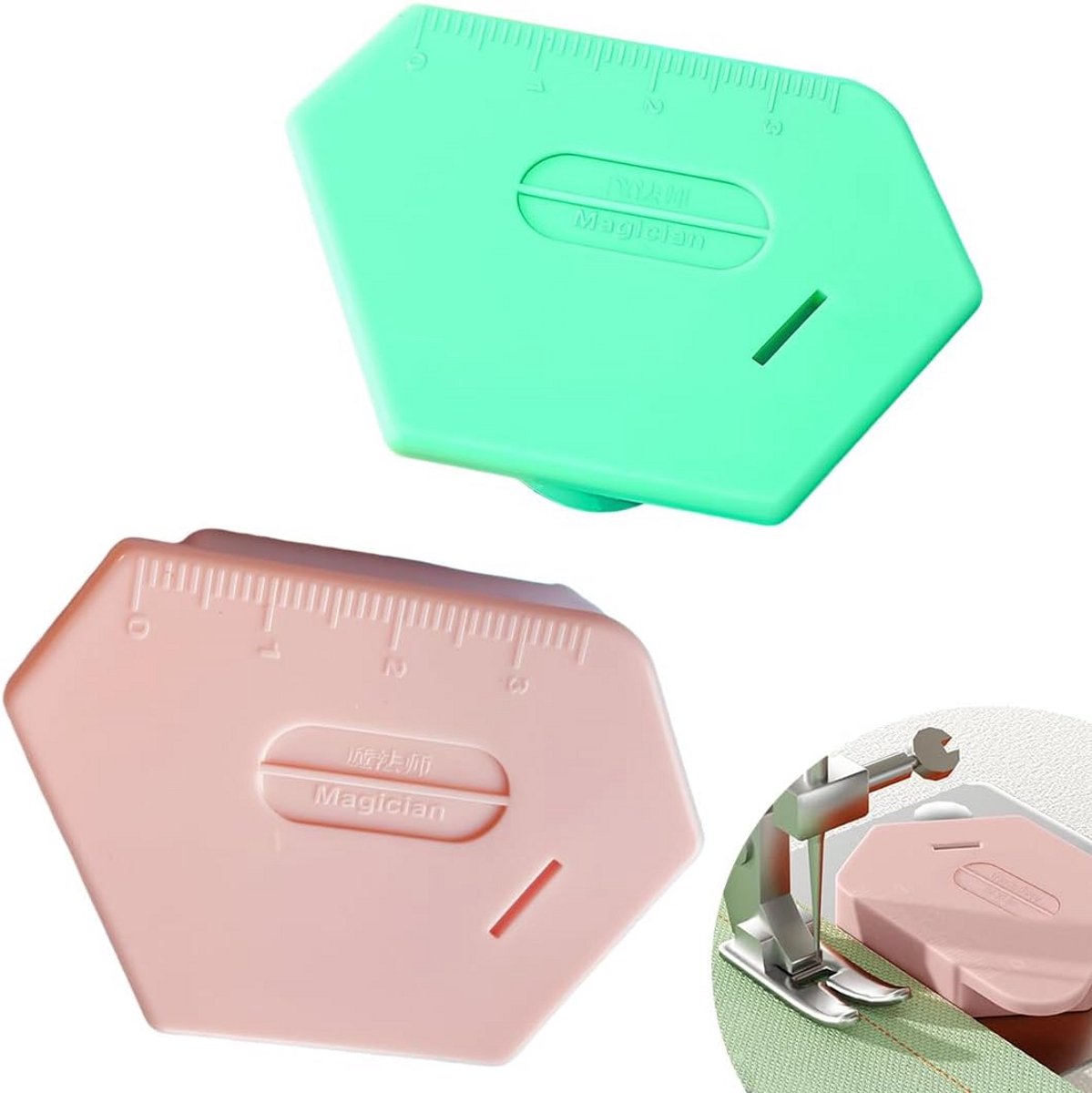 Naaigeleiding Set - Universele Naaigids - Rechte Stiksels - Magnetische Bevestiging - 2 Stuks
