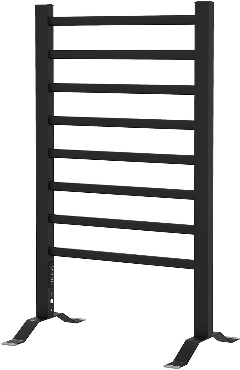 HOMCOM - Handdoekrek met verwarming - Aluminiumlegering - 53x35x90cm - Zwart