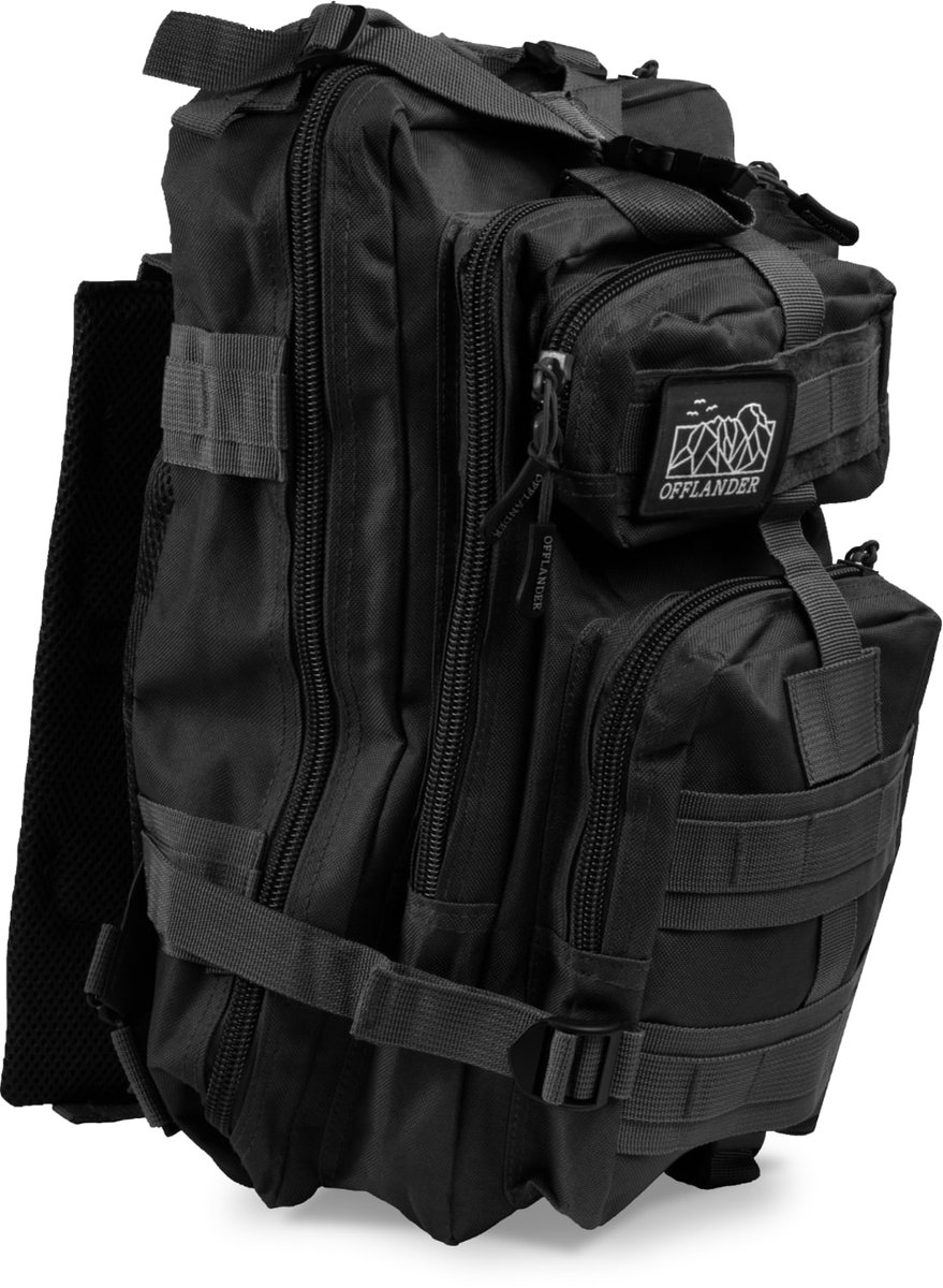 OFFLANDER Survival - Toeristenrugzak - 25L - Zwart - Waterbestendig