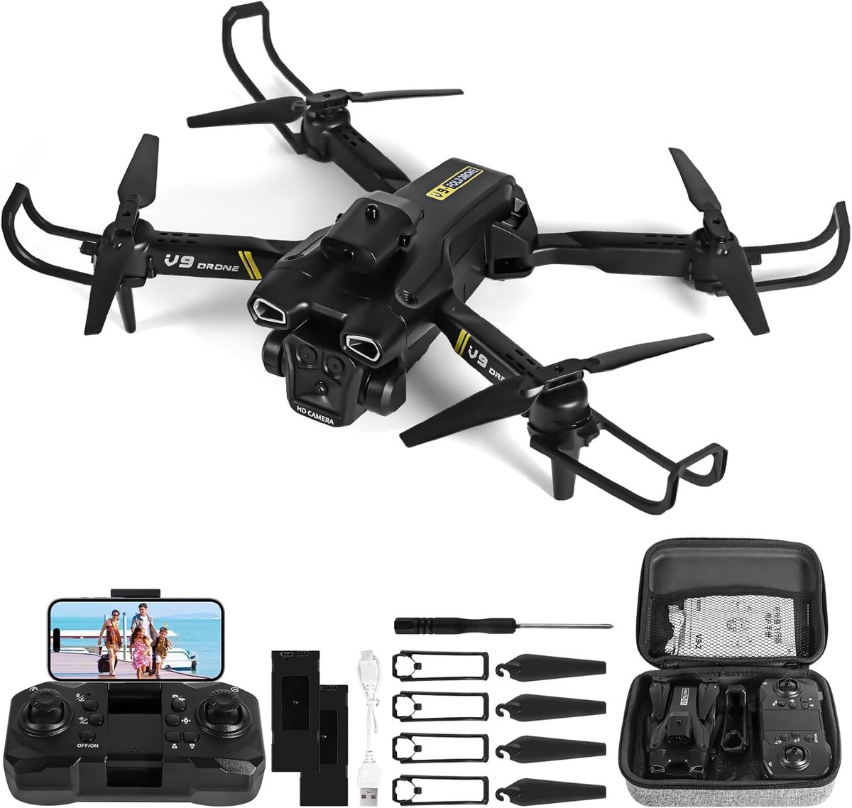 Drone met camera - RC quadcopter - Beginners vliegen - 720p HD FPV - 25 x 8 x 25 cm