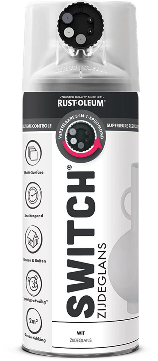 Rust-Oleum Switch Spuitbus Verf Zijdeglans 400ml - Wit