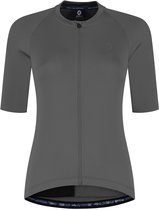 Rogelli Essential II Dames Korte Mouw Fietsshirt - Lange Rits - Grijs