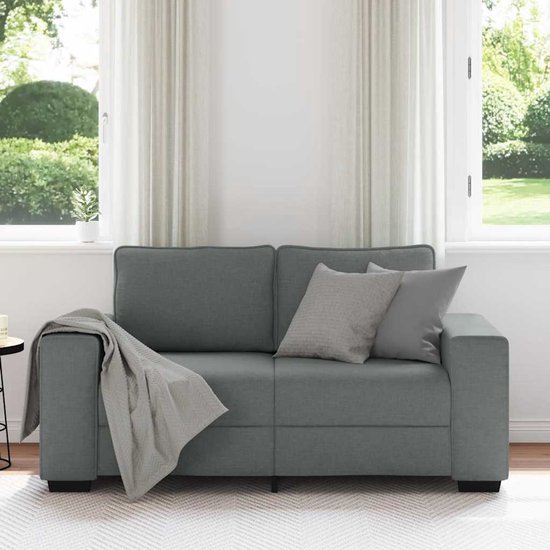 vidaXL - Canapé 2 places - 120 - cm - tissu - gris foncé