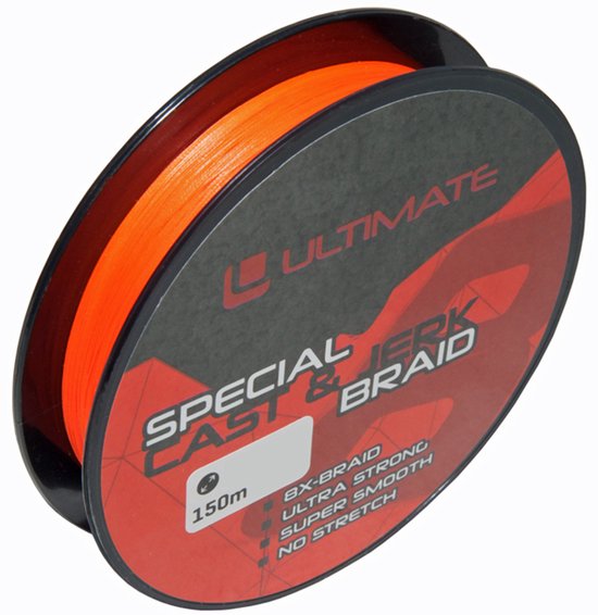 Ultimate Special Cast & Jerk Braid Fluo Red 0,25mm 18kg 150m - Gevlochten Lijn van Merkloos — afbeelding 2