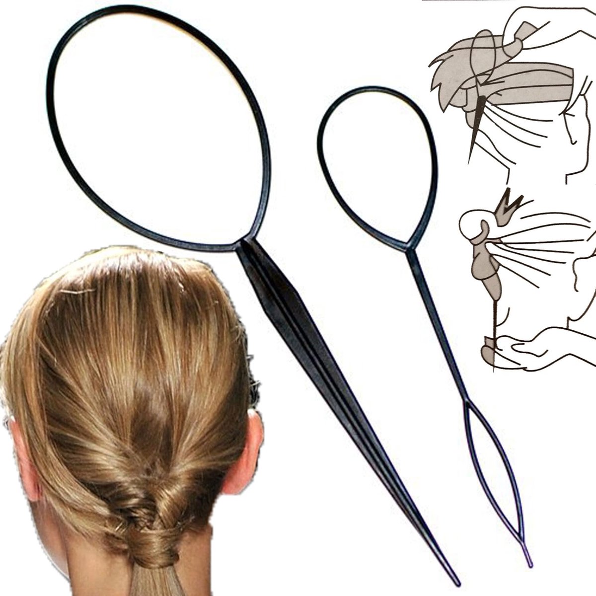 Haarstyling Accessoires - Haarspelden Clips - Kapsels Maken - Twee Maten - 50 Gram - Zwart