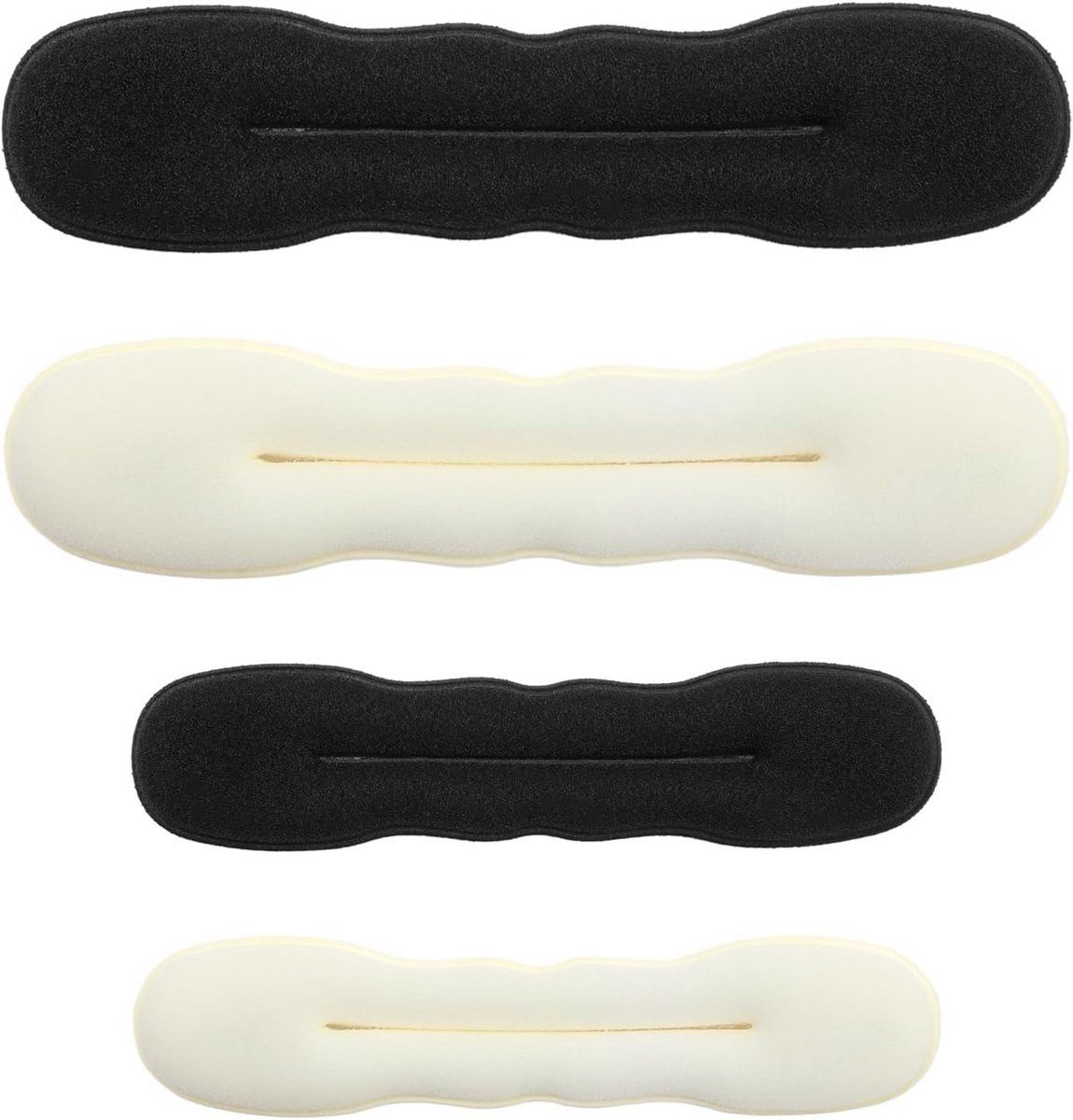 Haarknopen Set - Haaraccessoires - Snel Kapsel - Flexibele Materialen - 2 Maten - Zwart Wit