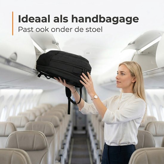 Sac à dos étanche antivol avec station de charge USB - Sac pour ordinateur portable jusqu'à 17 pouces - pour femme et homme - Zwart de Zedar