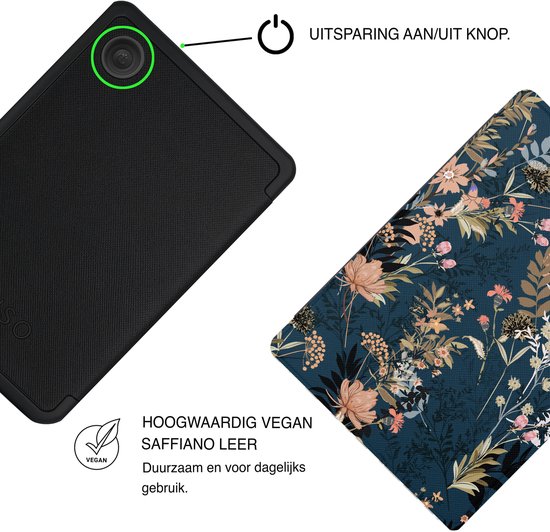 Lunso Geschikt voor Kobo Clara BW / Clara Colour hoesje (6 inch) - Vegan Saffiano Leren Sleep Cover - Urban Park — afbeelding 3