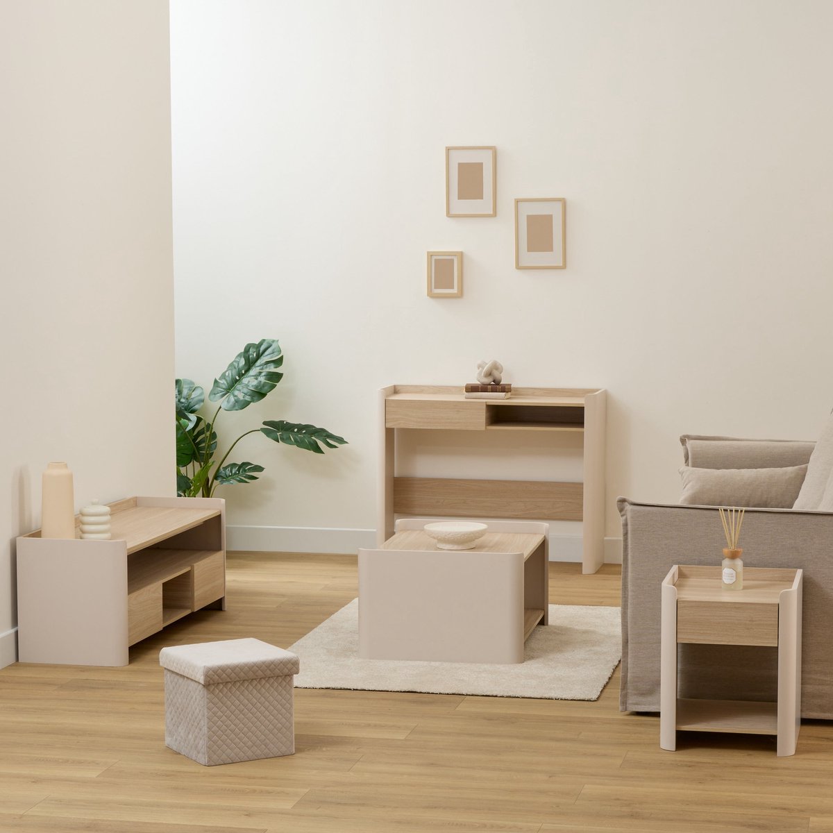 5Five Roundy Salontafel - 80x60x40cm - Beige
