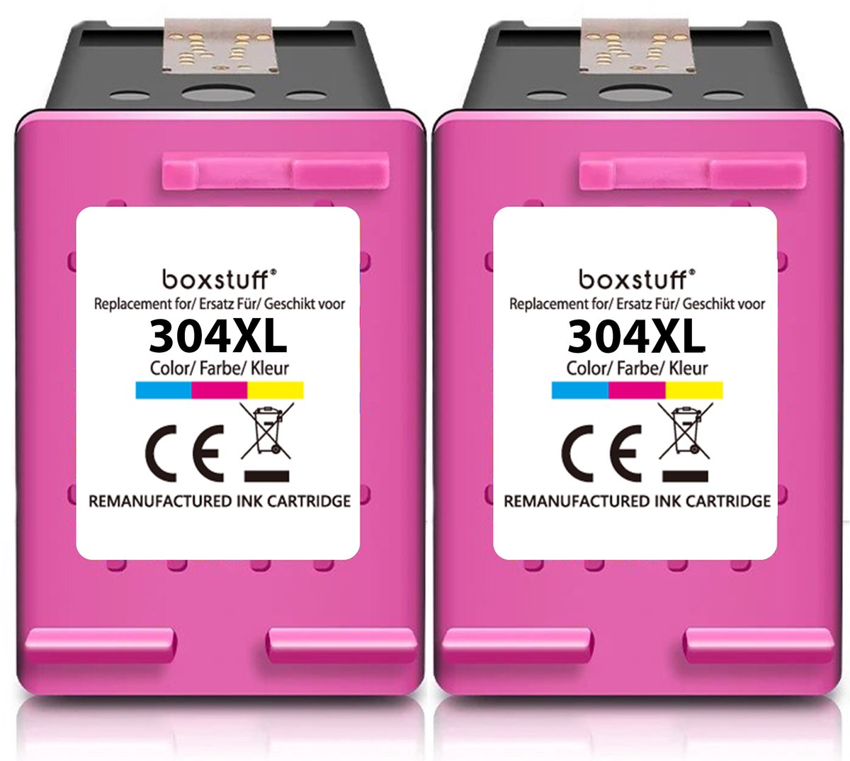 Boxstuff Inkt geschikt voor 304 XL - (N9K07AE) Compatibel met HP 304 / 304XL - Inkt Cartridge Kleur voor HP Envy 5030 / 5010 / 5020 / 5032 / DeskJet 3750 / 3760 / 2620 / 2600 / 3720 / 2630 / 2622 / 3735 / 3762 - Multipack Kleur