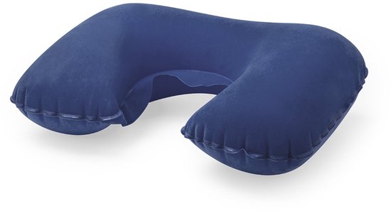 Oreiller de cou gonflable bleu