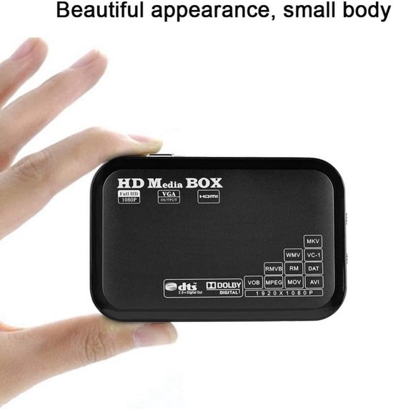 Videospeler Full HD - Mediabox 1080P - Films Kijken - Automatische Modus Detectie - 14.5 x 9.5 x 2 cm — afbeelding 3
