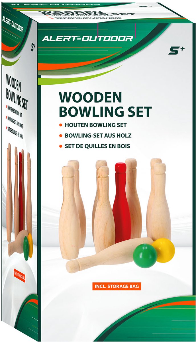 Outdoor Alert - bowling set - hout