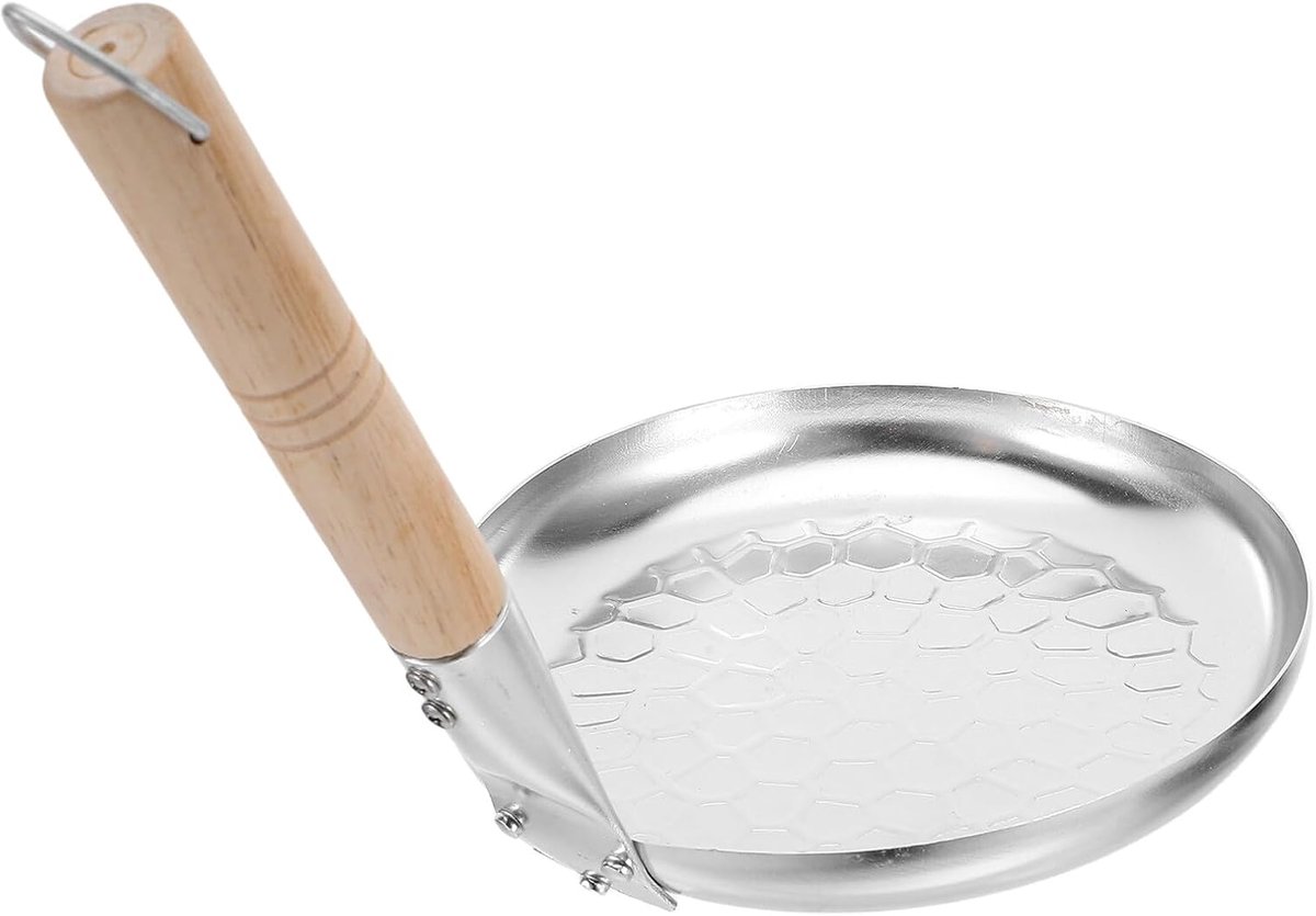 Koekenpan Wok - Pannenkoekpan Grillpan - Ontbijt Bereiden - Gelijkmatige Warmte - 20 cm - Zilver