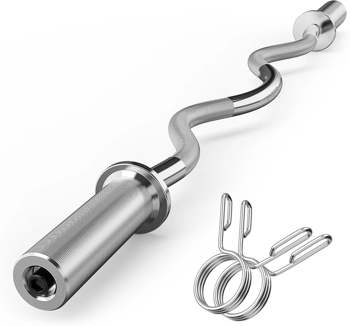 Krulstang Halterstang - Biceps Bar - Kracht Training - 500lb Capaciteit - 120 cm - Chroom