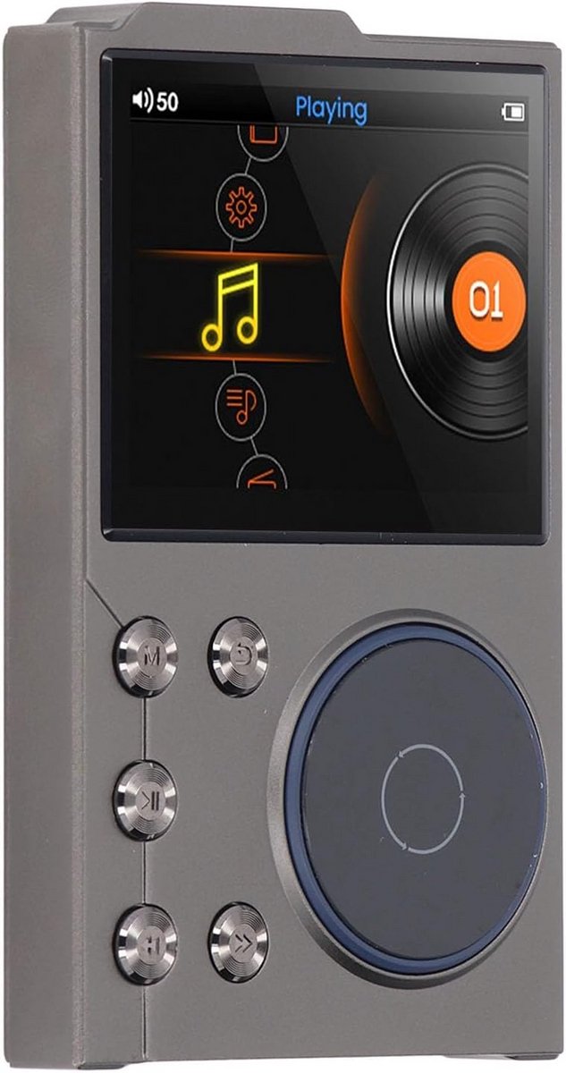 Digitale Muziekspeler - Hoge Resolutie Audio - Draadloos Luisteren - Retro Scroll Wiel - 2.4 Inch HD Scherm