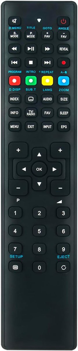Vervang Afstandsbediening - Universele Afstandsbediening - TV Bediening - Geen Setup Nodig - 15 x 4.5 x 1 cm - Zwart