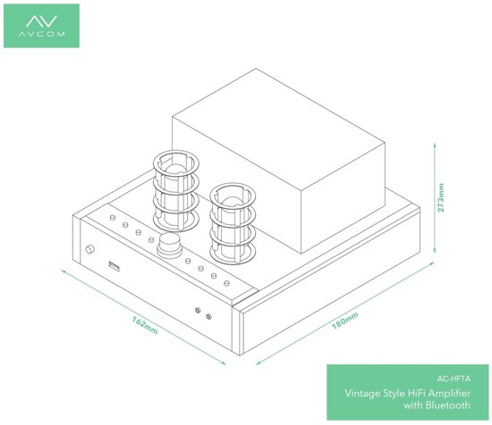 AVCOM Vintage Stijl HiFi-versterker met Bluetooth van AVCOM — afbeelding 2