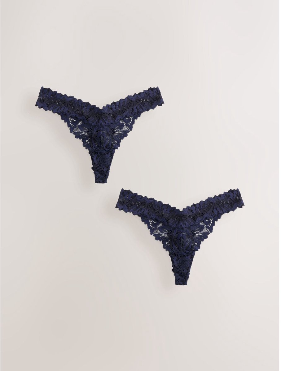 Next - Dames - Set van 2 kanten ultiem comfort strings - Blauw
