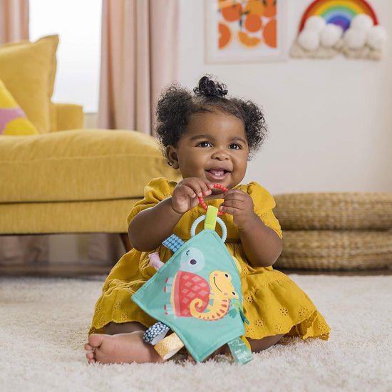 Knuffel met Labels - Zacht Speelgoed - Baby Entertainment - Afneembare Ophangring - 38 x 30 cm - Tropisch — afbeelding 2