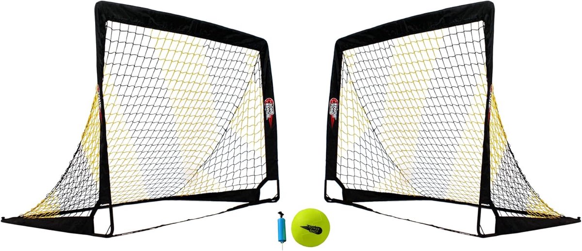 Voetbaldoelen Set - Pop-up Doeltjes - Binnen en buiten - Snel op te zetten - 12 x 09m - Zwart geel