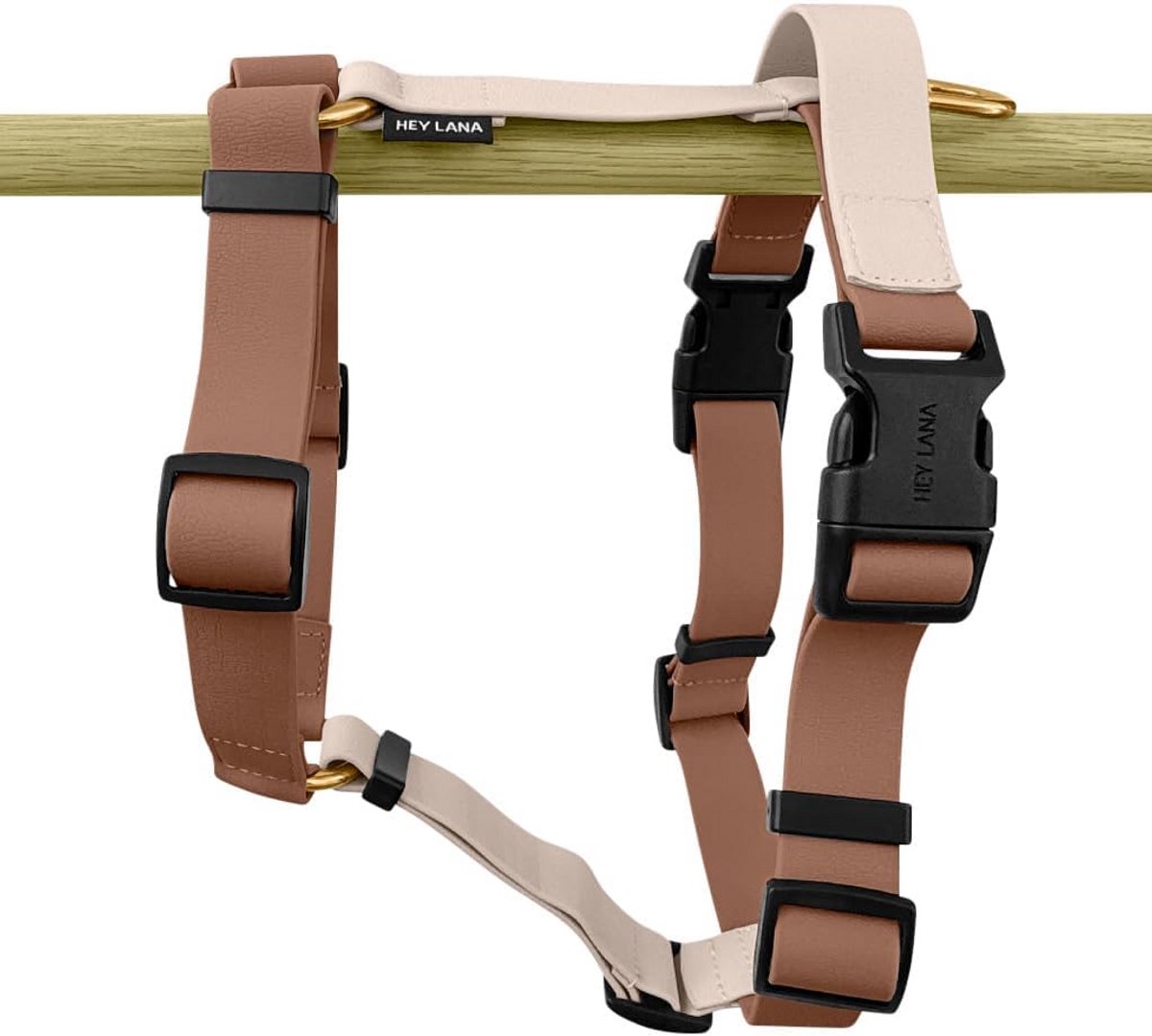 Hondentuig Outdoor - Borstharnas Geleidetuigje - Veilige Wandelingen - 5-voudig Verstelbaar - Maat M - Mokka Mousse