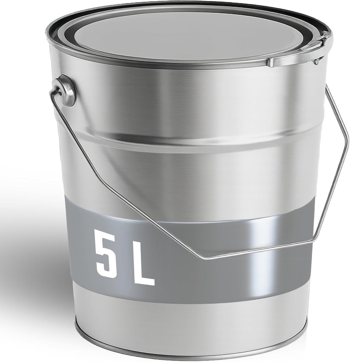 Metalen Blikemmer - Opslag Container - Gevaarlijke Stoffen - Met Deksel Spanring - 5 Liter