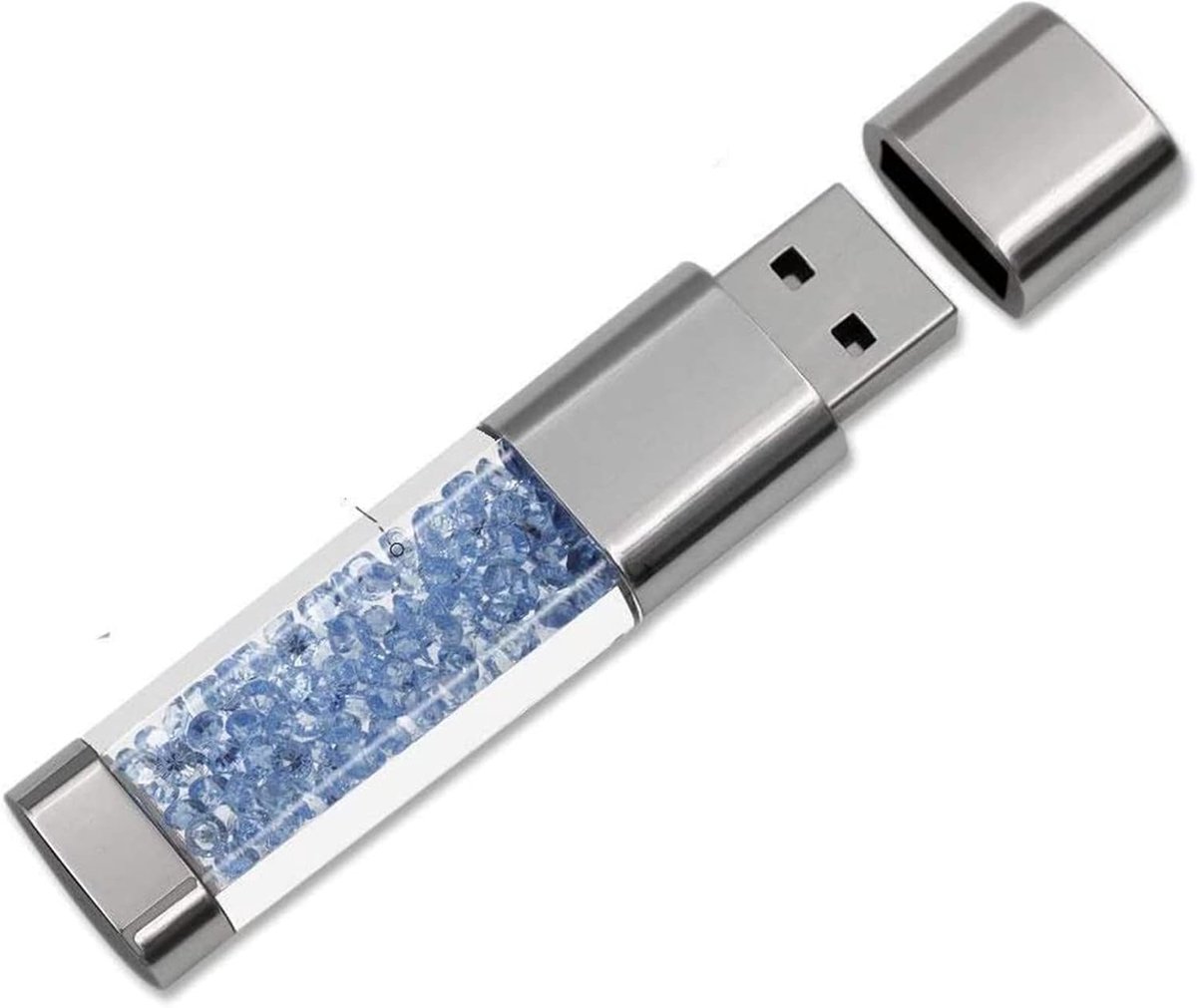 Crystal USB Stick - Geheugen Pen Drive - Data Opslag - Waterdicht Schokbestendig - 64GB - Blauw