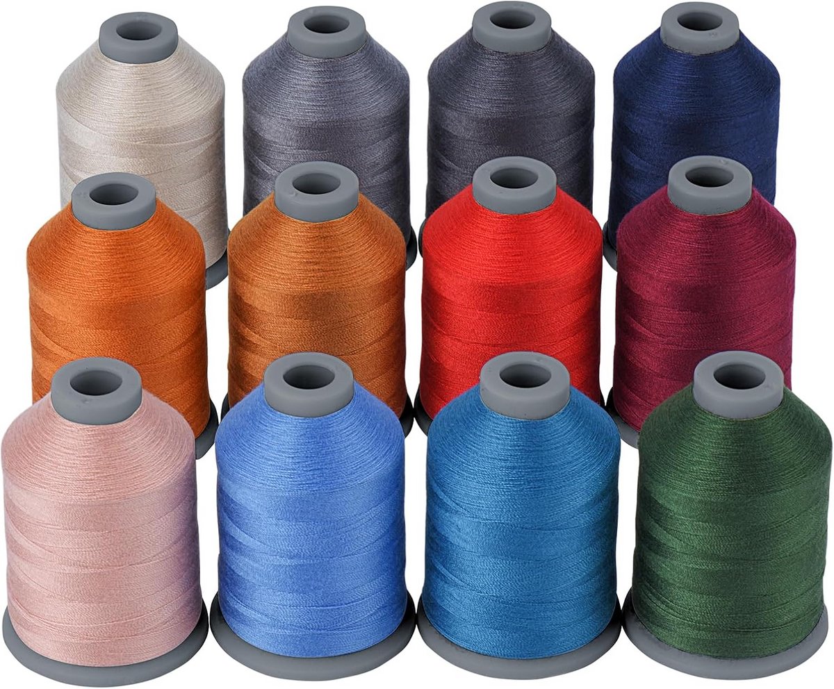 Naaigaren Set - Polyester Draad - Naaien Quilten - 12 Kleuren 765m - Maat 40D/2 - Veelkleurig