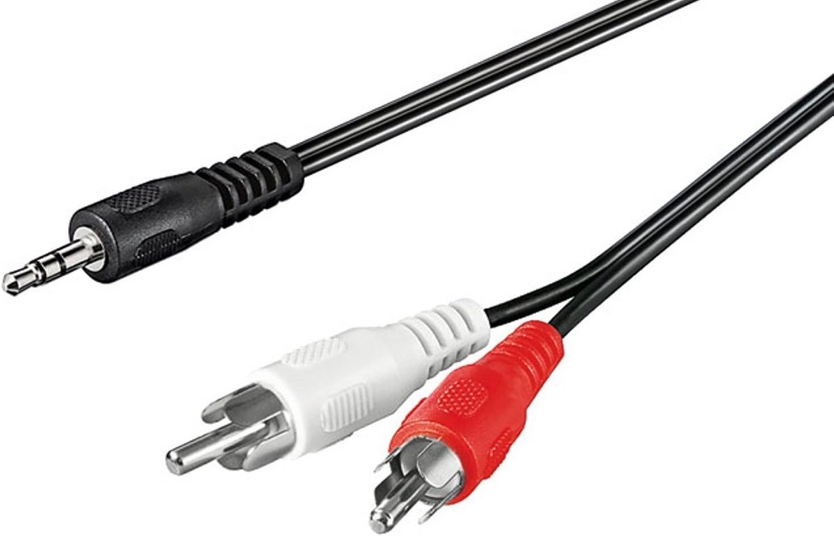 Audiokabel - Stereo RCA Kabel - Apparaten Verbinden - 10 Meter Lengte - 3.5mm naar 2x RCA - Zwart