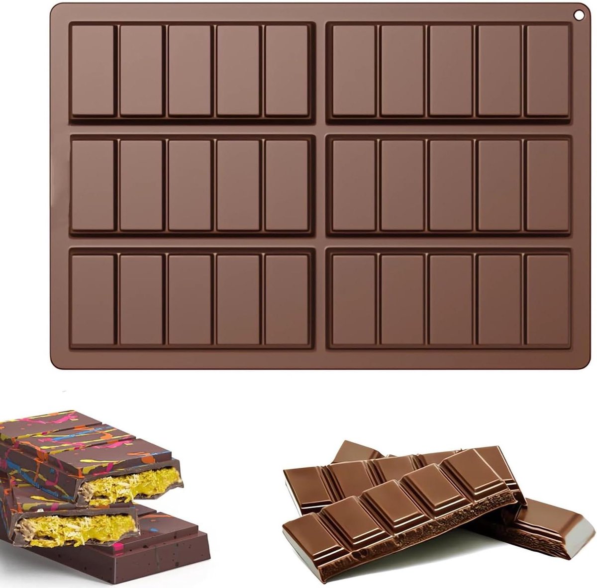 Chocoladevorm voor diepe chocoladeplaat - siliconen vorm voor gevulde chocoladerepen