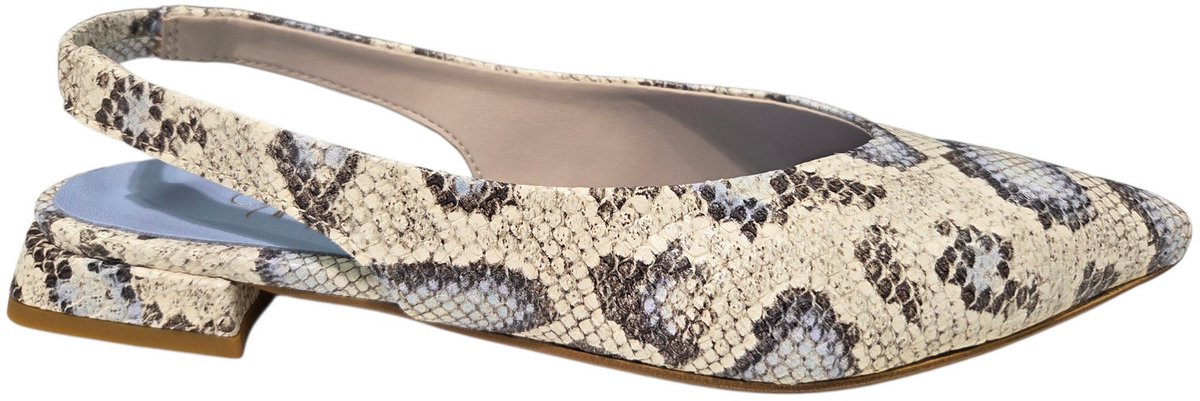 Gianluca Pisati Praia Pitone Jeans Slingback Wit Slangenprint Leer Dames - Wit - 42