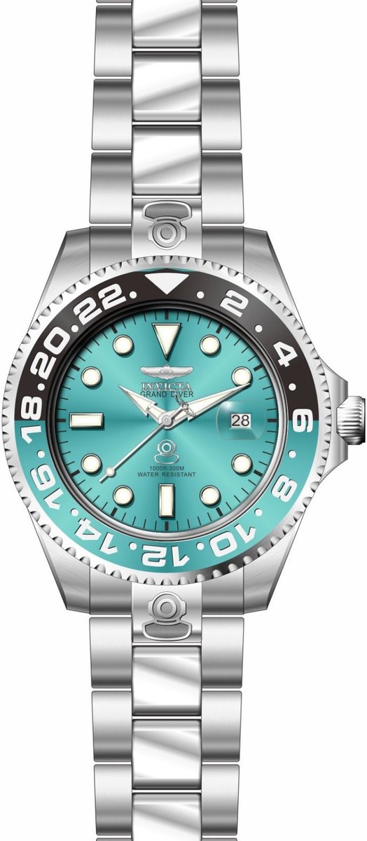 Invicta Pro Diver 49917 Heren Horloge - Waterdicht - Analoog - Automatisch Uurwerk - Roestvrij Staal met Blauwe Wijzerplaat - 47mm