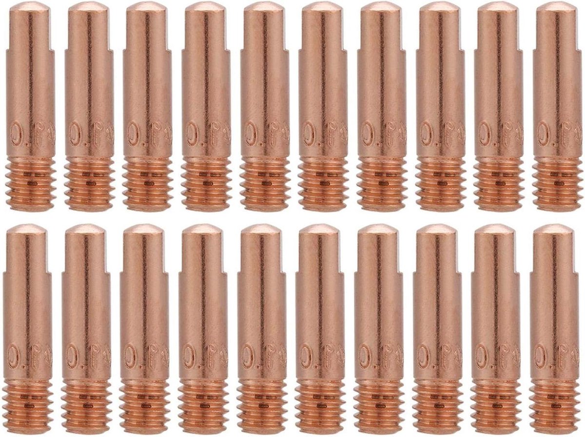 20 stuks Lascontact Tips voor Mig Lastoorts, Koperen Tips 0.8mm en 1.0mm