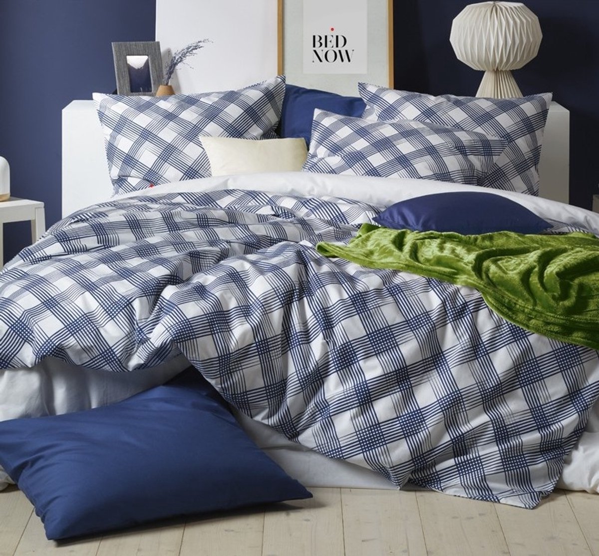 Moodit Dekbedovertrek Odil Andor Cosmic Cobalt - 260 x 240 + 2x 60 x 70 cm - Blauw - Katoen