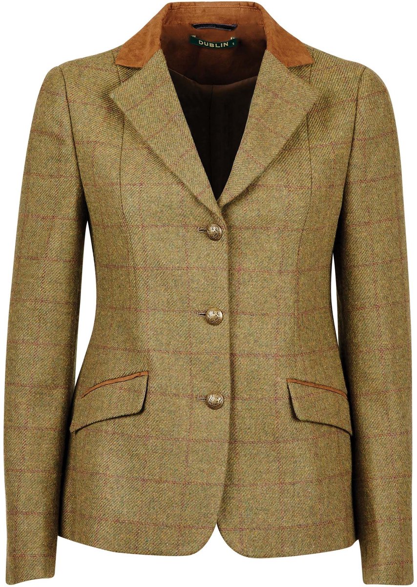 Slim-fit damesrijjas met suède kraag Dublin Albany Tweed