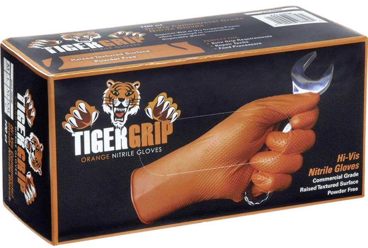 Kunzer TIGER GRIP M Wegwerphandschoen 100 stuk(s) Nitril Maat (handschoen): M EN 374-2, EN 374-3, EN 455