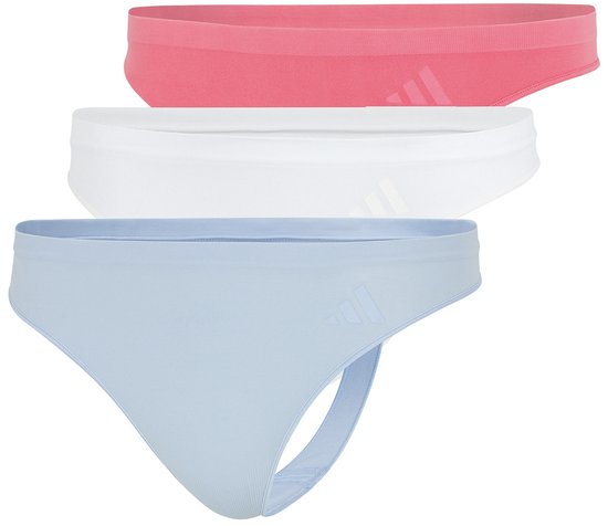Adidas THONG (3PK) - Sport Active Seamless Slips – Onderbroek Dames - lichtblauw, wit, rood