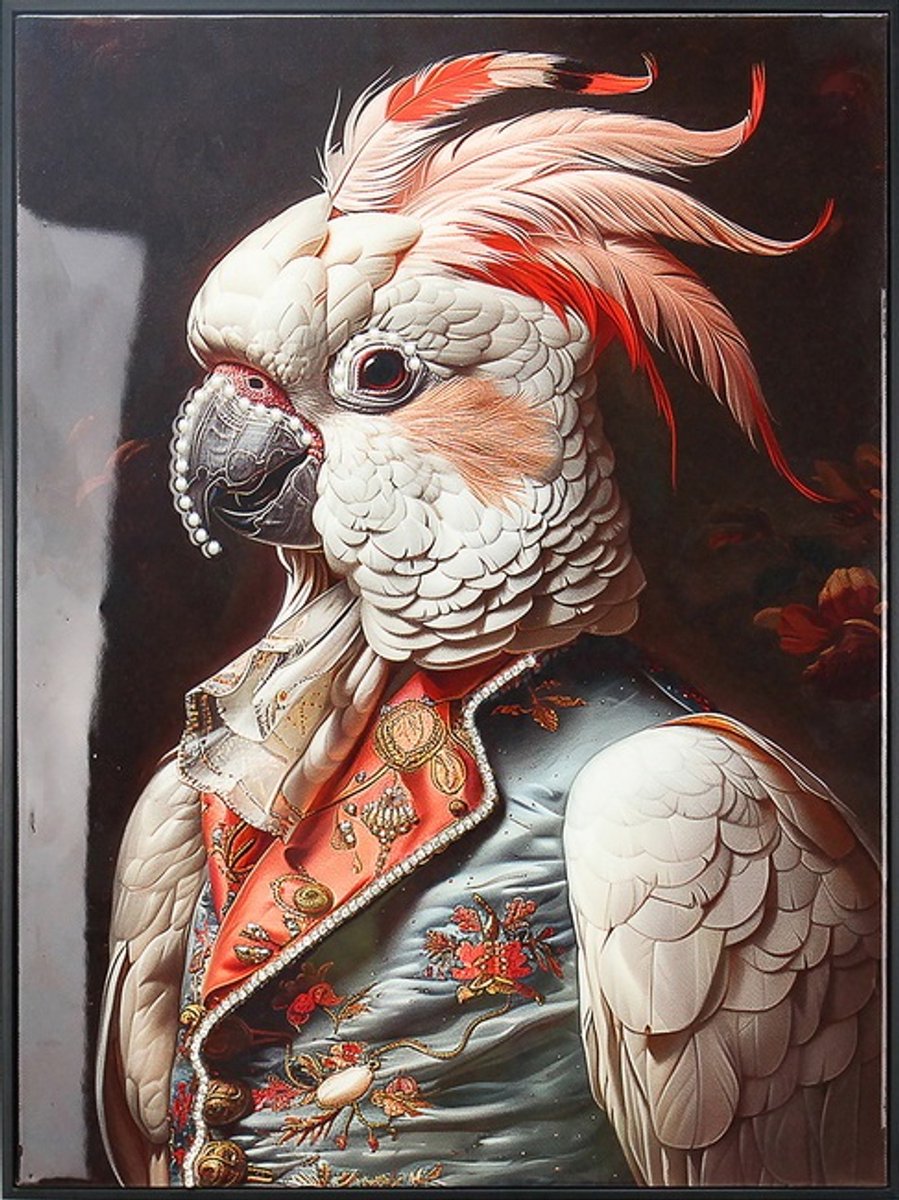 Damn Schilderij regency papagaai 45x60cm multi