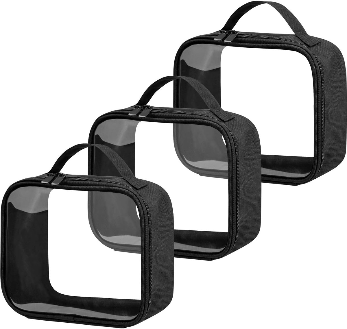 3-pack-Toilettas, transparante PVC toilettas — Reisorganizer — Cosmetica-etui — Opbergtas Afmetingen: 21 x 16,5 x 6 cm