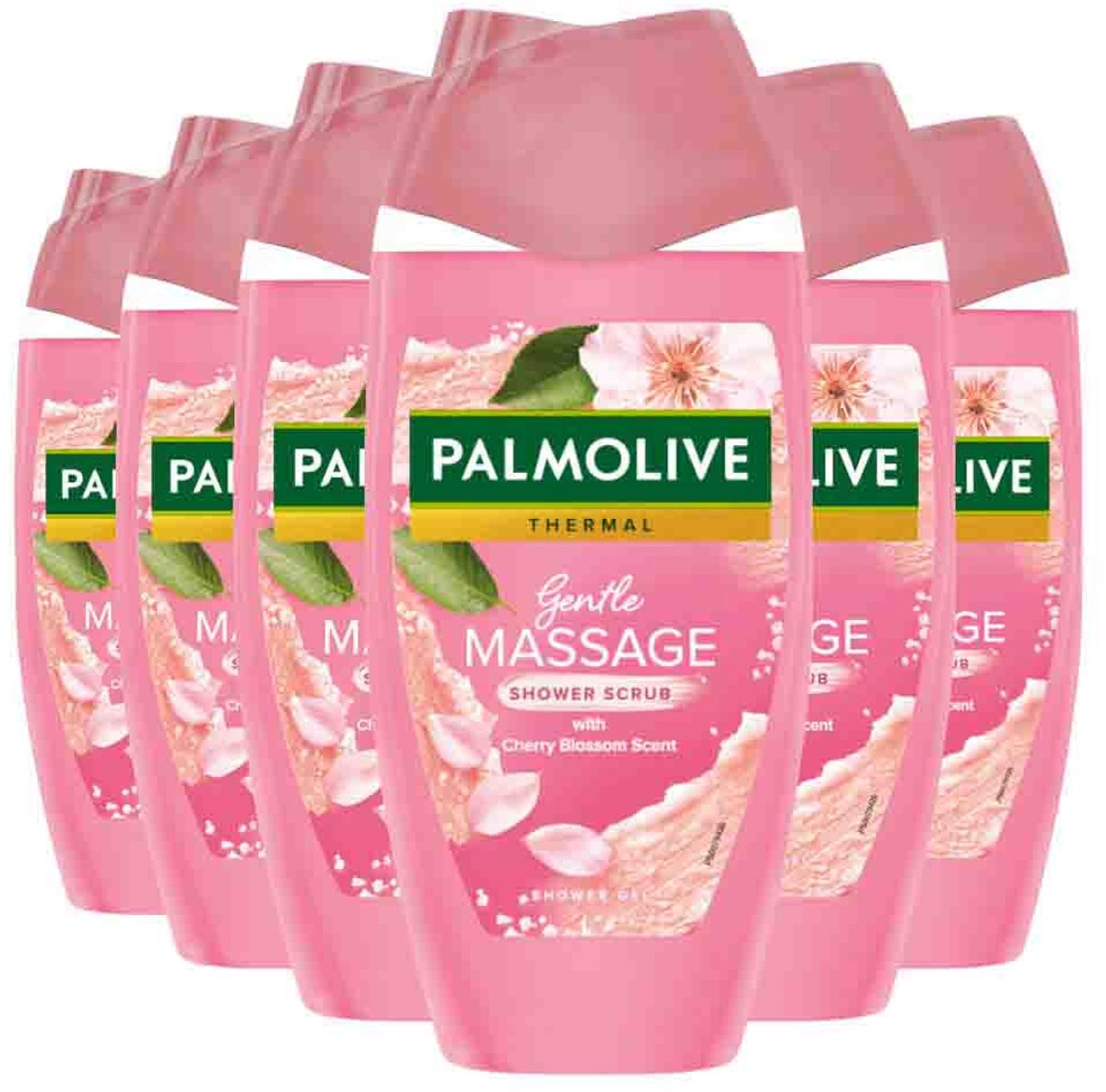 Palmolive Shower Scrub Thermal Cherry Blossom - 6 x 250 ml - Voordeelverpakking