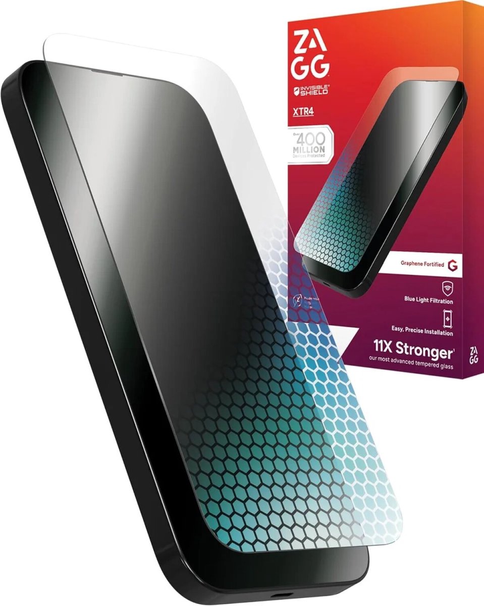 ZAGG InvisibleShield Glass XTR4 Blue Light Screen Protector Geschikt voor Apple iPhone 16 Pro Max