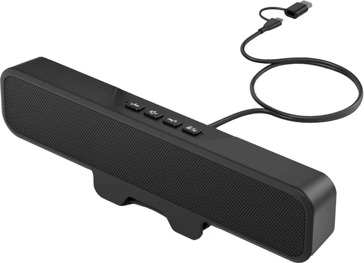 Desktop Luidspreker - PC Speakers - Studie Vergaderingen - Monitor Clip Design - 3x24x5 cm