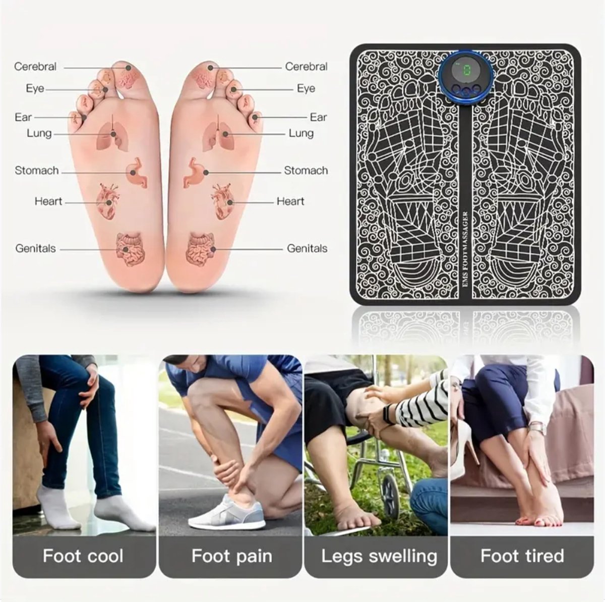 Voetmassagemat 31x28 cm - Acupressure voor bloedsomloop thumbnail 2